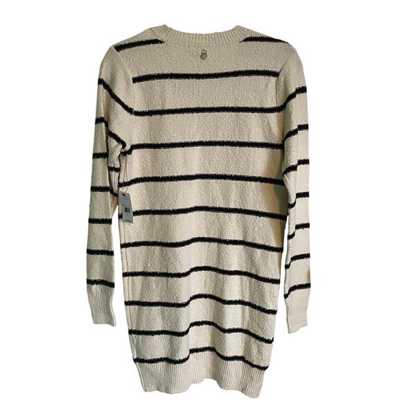 NWT Stone Row Cream & Black Striped Sweater Dress Long Sleeve Size Small - Picture 6 of 9